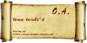Onea Acsád névjegykártya